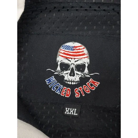 Wicked Stock Bike JacketMens 2XL Black White Armored Motorcycle Protective
